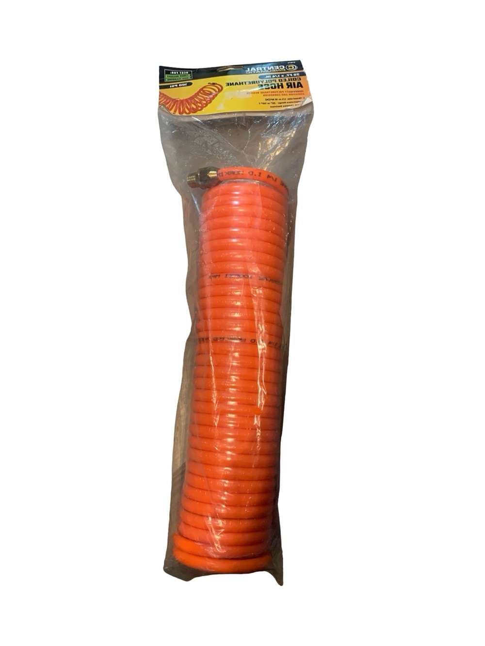 Central Pneumatic 25 Ft X 1/4 In 100 Psi  Coiled Polyurethane Air Hose (61974)